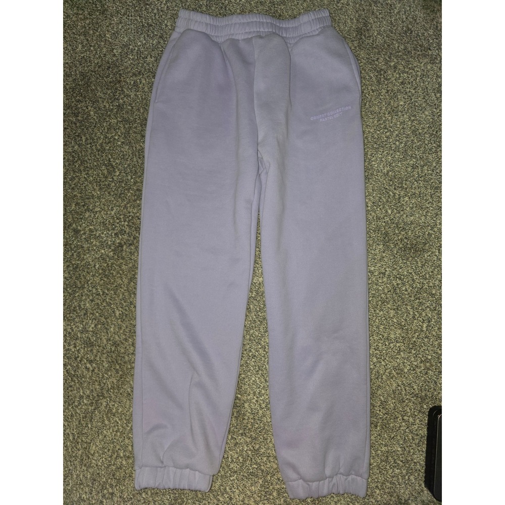 Comfrt Pastel Edit Lavender Purple Fleece Jogger Sweatpants Women Size Large